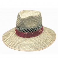 Natural Straw Hat with Green Under – S-M-L-XL