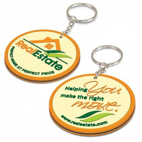 Printed Keyrings - PVC Key Ring Small - Both Sides Moulded