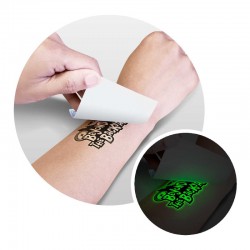 Printed Tattoos - Temporary Tattoo Glow in the Dark - 51mm x 76mm