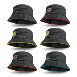 Wide Brim Hats - Bondi Bucket Hat - Coloured Sandwich Trim