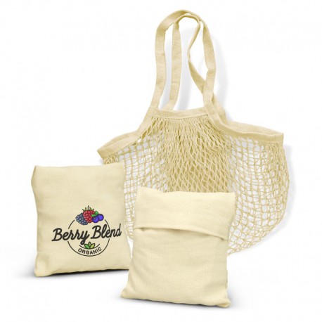 Toiletry Bags - Cotton Mesh Foldaway Tote Bag