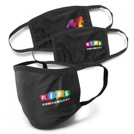 Portable Headphones - Reusable 3-ply Cotton Face Mask - Indent