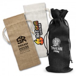 Duffle Bags & Sacks - Jute Wine Drawstring Bag
