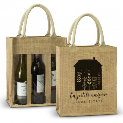 Wine Holders & Carriers - Serena Jute Triple Wine Carrier