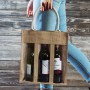 Wine Holders & Carriers - Serena Jute Triple Wine Carrier