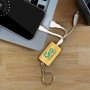 Shopping Tote Bags - Bamboo Charging Cable Key Ring - Rectangle
