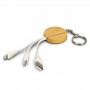 Bamboo Charging Cable Key Ring - Round