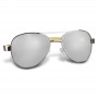 Sunglasses - Aviator Mirror Lens Sunglasses - Bamboo