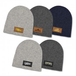 Beanies - Nebraska Heather Cable Knit Beanie With Patch