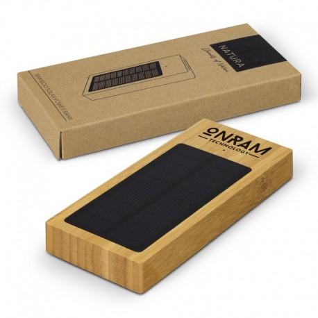 Custom Printed Lanyards - Bamboo Solar Power Bank AUS