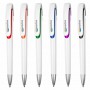 Plastic Promotional Pens - Tahlia White Plastic Pen
