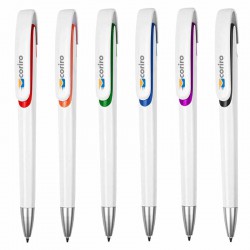 Plastic Promotional Pens - Tahlia White Plastic Pen