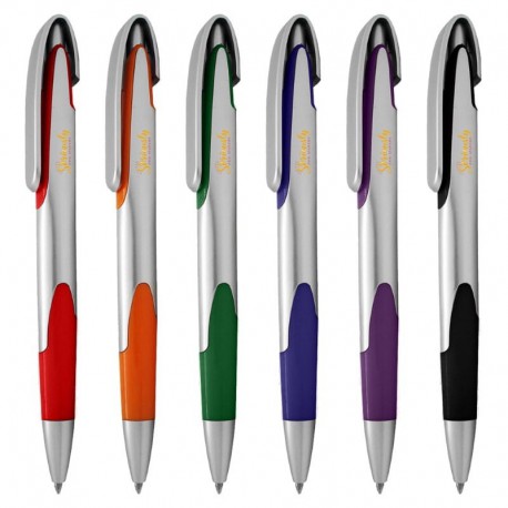 Plastic Promotional Pens - Keely Silver Plastic Pen