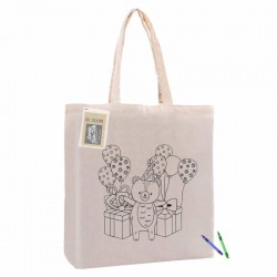 Cotton & Calico Tote Bags - Colouring Calico Bag with Gusset