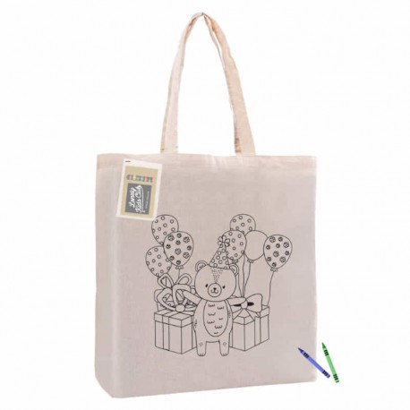 Cotton & Calico Tote Bags - Colouring Calico Bag with Gusset