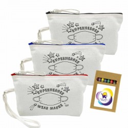 Cotton & Calico Tote Bags - Colouring Canvas Cosmetic Bag