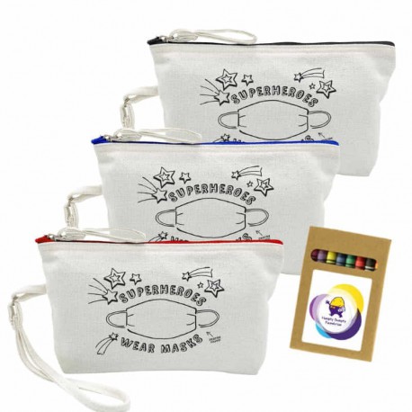 Cotton & Calico Tote Bags - Colouring Canvas Cosmetic Bag