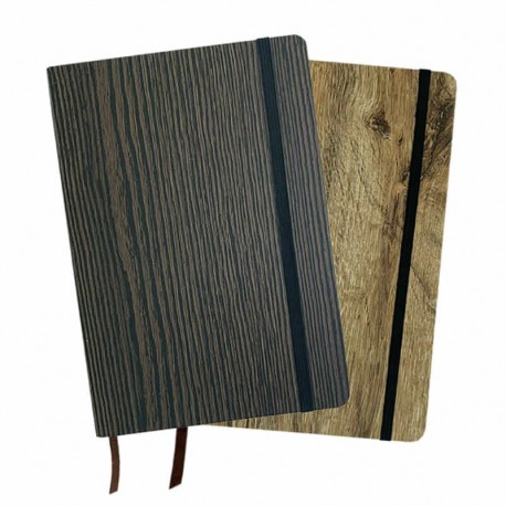 Promotional Journals & Noteboooks - Wood Look Notebook A5