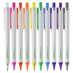 Plastic Promotional Pens - York White Plastic Pen