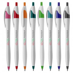 Plastic Promotional Pens - Oracle White Plastic Pen
