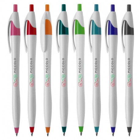 Plastic Promotional Pens - Oracle White Plastic Pen