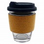 Reusable Coffee Cups - Glass - Carlo Glass Coffee Cup - Cork Band 340ml