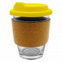 Reusable Coffee Cups - Glass - Carlo Glass Coffee Cup - Cork Band 340ml