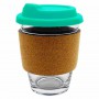 Reusable Coffee Cups - Glass - Carlo Glass Coffee Cup - Cork Band 340ml