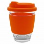 Reusable Coffee Cups - Glass - Carlo Glass Coffee Cup - Silicone Band 340ml