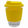 Reusable Coffee Cups - Glass - Carlo Glass Coffee Cup - Silicone Band 340ml