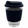 Reusable Coffee Cups - Glass - Carlo Glass Coffee Cup - Silicone Band 340ml