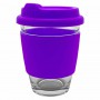 Reusable Coffee Cups - Glass - Carlo Glass Coffee Cup - Silicone Band 340ml