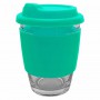 Reusable Coffee Cups - Glass - Carlo Glass Coffee Cup - Silicone Band 340ml