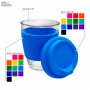 Reusable Coffee Cups - Glass - Carlo Glass Coffee Cup - Silicone Band 340ml