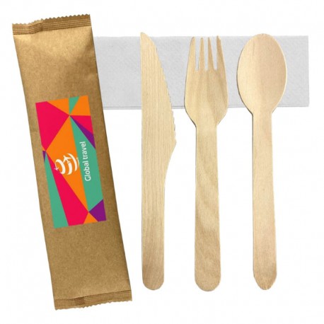 4pcs Wooden Cutlery Set