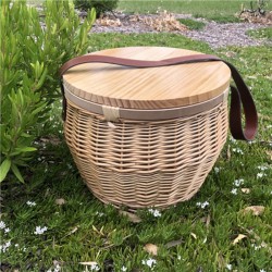 Scotch Wicker Picnic Cooler Basket(round)