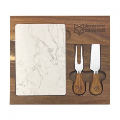 Cheese Gift Sets - Fuzo Marble Cheeseboard & Knife Set