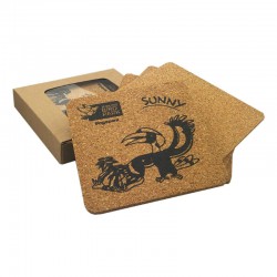 Coasters - Vineyards Cork Coaster Square Set of 4