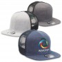 Caps - Heathered Flat Peak Trucker Cap