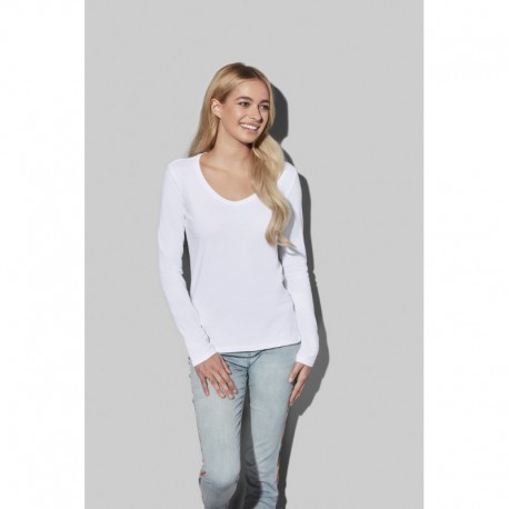 Ladies Promotional T Shirts - Stedman Womens Claire V-neck Long Sleeve T-Shirt