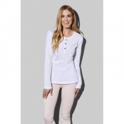Ladies Promotional T Shirts - Stedman Womens Sharon Henley Long Sleeve T-Shirt