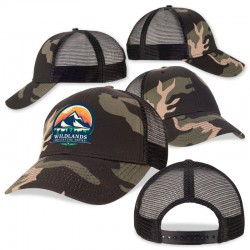Caps - Black Camo Trucker Cap