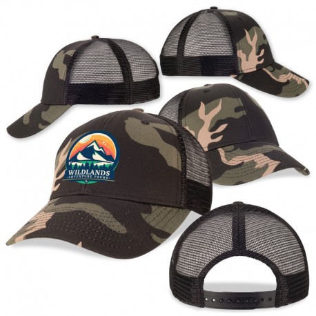 Caps - Black Camo Trucker Cap