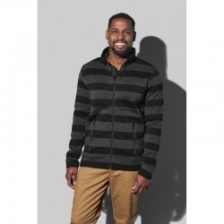 Fleece Tops - Stedman Mens Active Striped Fleece Jacket