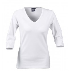 Ladies Promotional T Shirts - James Harvest Lynn Womens V-Neck 3/4 T-Shirt