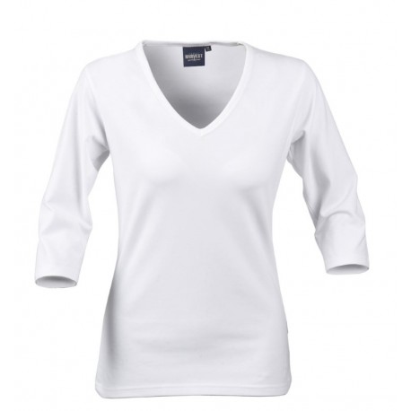 Ladies Promotional T Shirts - James Harvest Lynn Womens V-Neck 3/4 T-Shirt