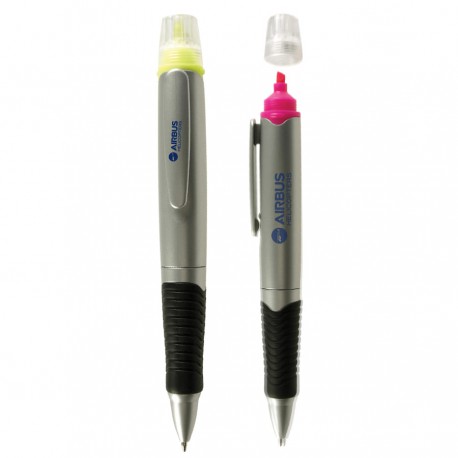 Plastic Promotional Pens - Duo Highlighter/Plastic Pen