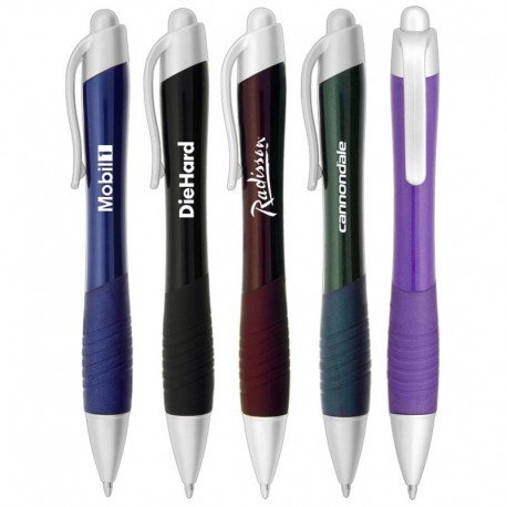 Plastic Promotional Pens - Metallic Mykonos Plastic Pen