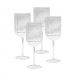 Printed Glasses - Ivy Ribbed Wine Glasses