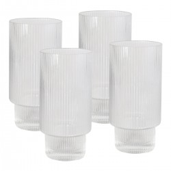Printed Glasses - Oscar Ribbed Highball Glasses